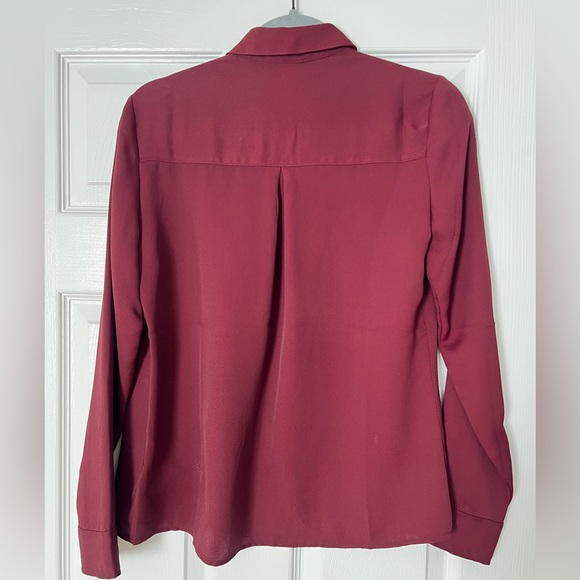 Express Portofino Burgundy Slim Fit Button-Down Shirt | XS - Picture 3 of 3
